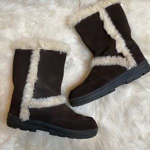 Sonoma Katy Brown Suede Faux Fur Boot 8.5M